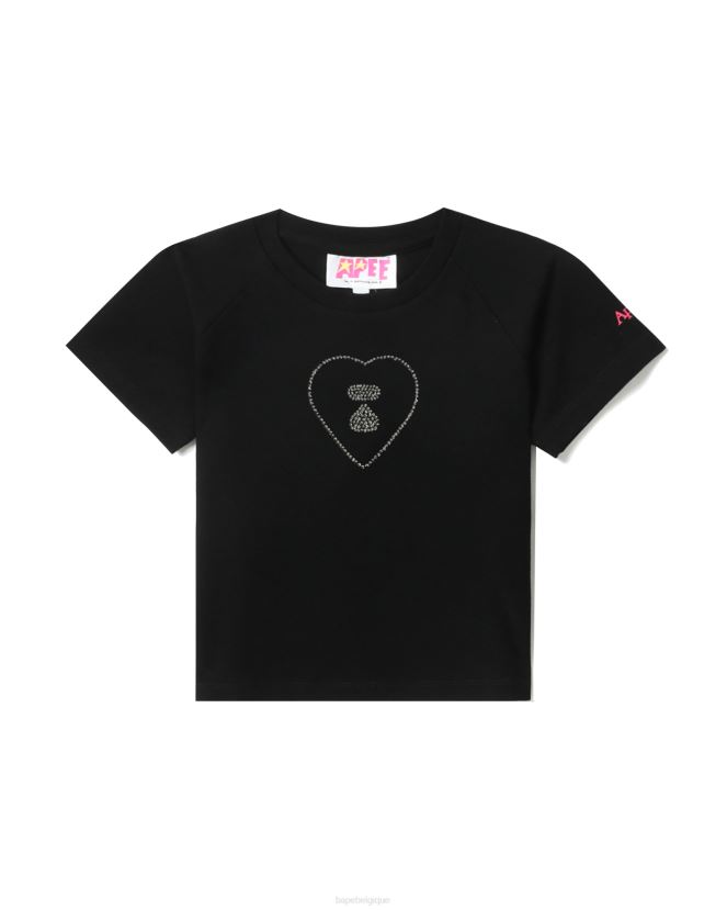 t-shirt court graphique #2 A Bathing Ape femmes ZHX6N4812 noir