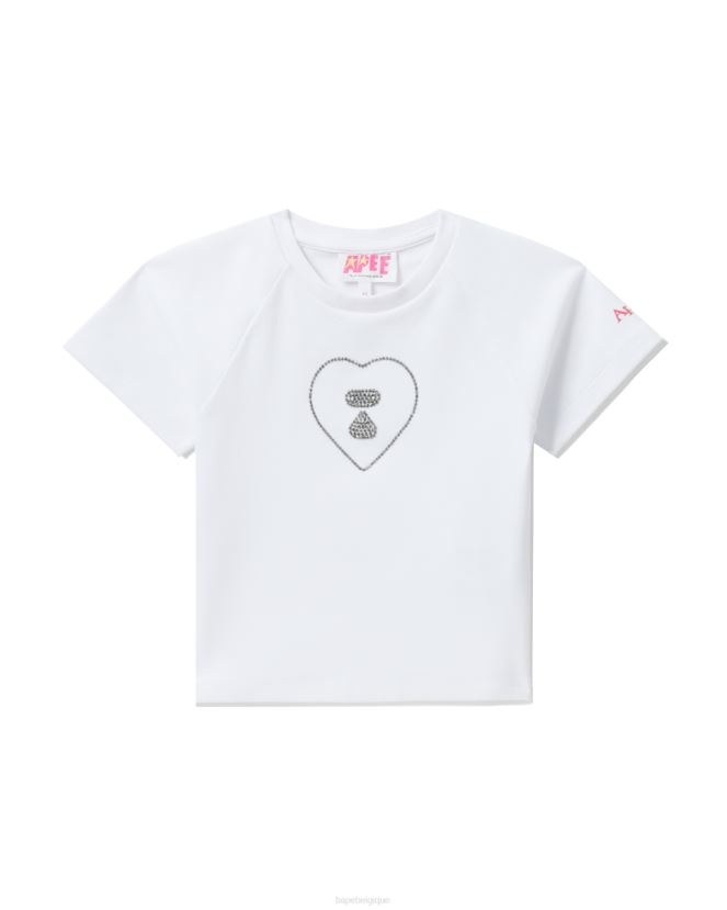 t-shirt court graphique #2 A Bathing Ape femmes ZHX6N4814 blanc