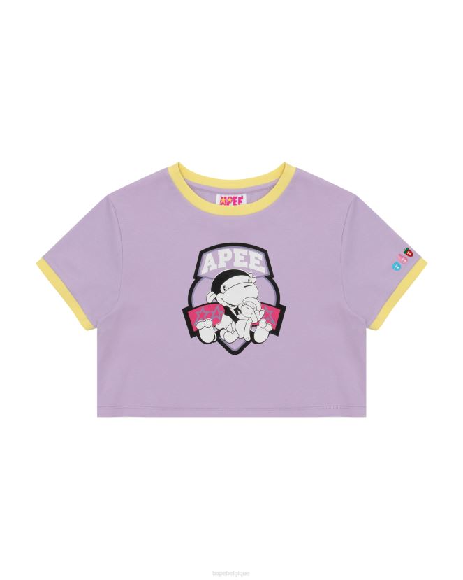 t-shirt court graphique A Bathing Ape femmes ZHX6N41046 violet