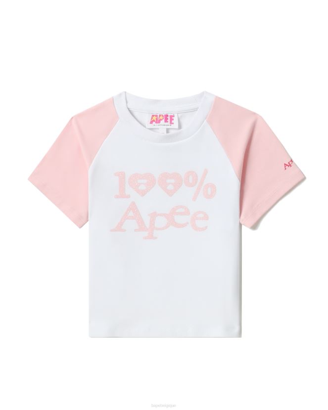 t-shirt court à raglan graphique A Bathing Ape femmes ZHX6N4836 blanc