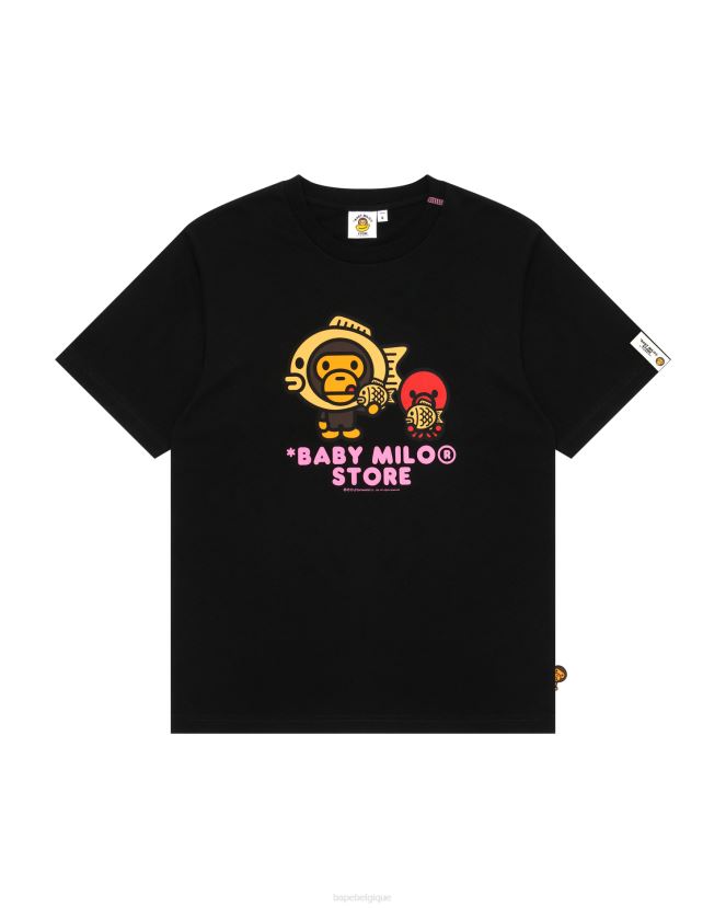 t-shirt graphique bébé milo A Bathing Ape femmes ZHX6N4860 noir