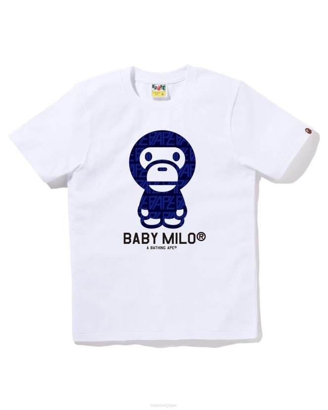 t-shirt milo pour bébé à monogramme et logo A Bathing Ape femmes ZHX6N4853 blanc