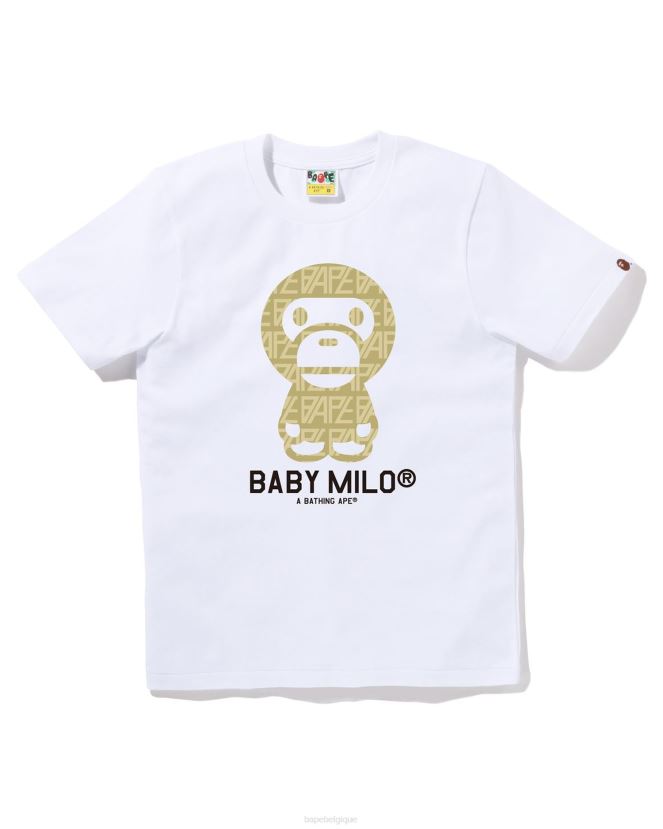 t-shirt milo pour bébé à monogramme et logo A Bathing Ape femmes ZHX6N4854 blanc