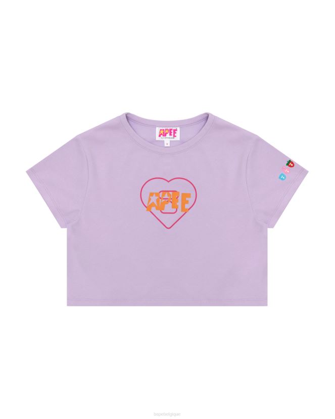 t-shirt slim à logo imprimé A Bathing Ape femmes ZHX6N41057 violet