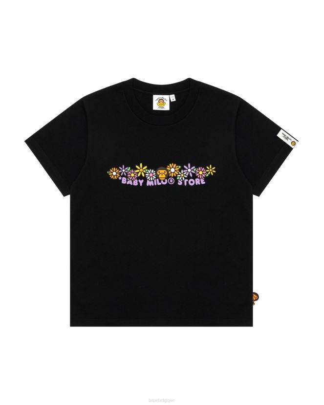 t-shirt slim milo pour bébé A Bathing Ape femmes ZHX6N4810 noir