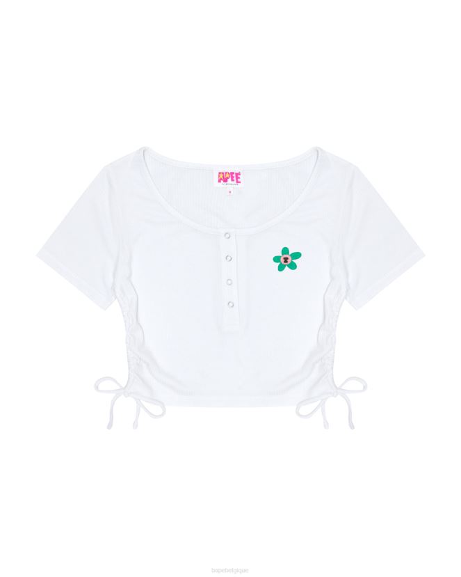 top court à lien de resserrage A Bathing Ape femmes ZHX6N4935 blanc