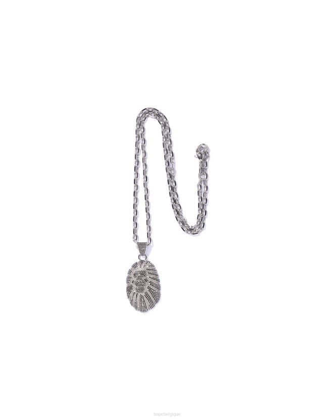 collier de pierre de cristal de tête A Bathing Ape Hommes ZHX6N4552 noir