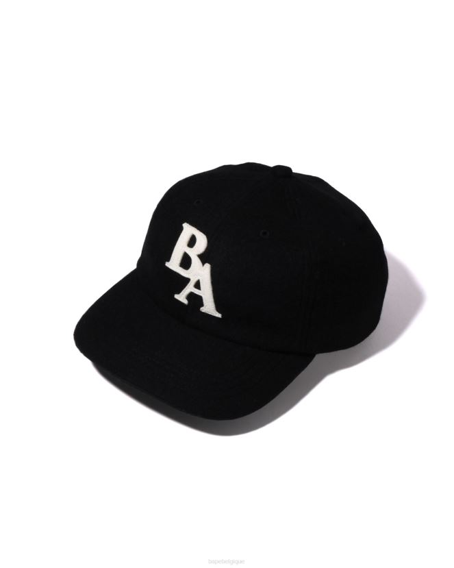 casquette à empiècement en melton A Bathing Ape Hommes ZHX6N4522 noir