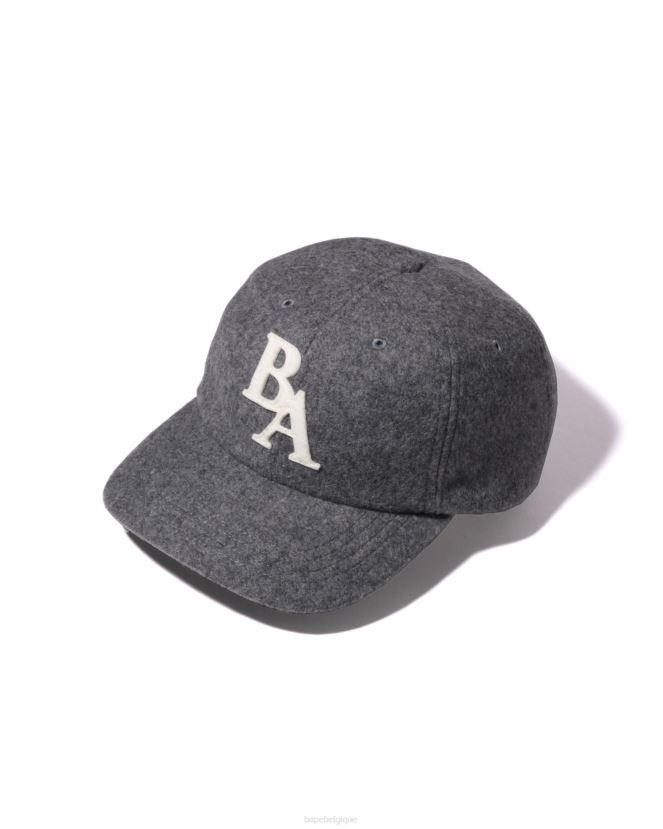 casquette à empiècement en melton A Bathing Ape Hommes ZHX6N4523 gris