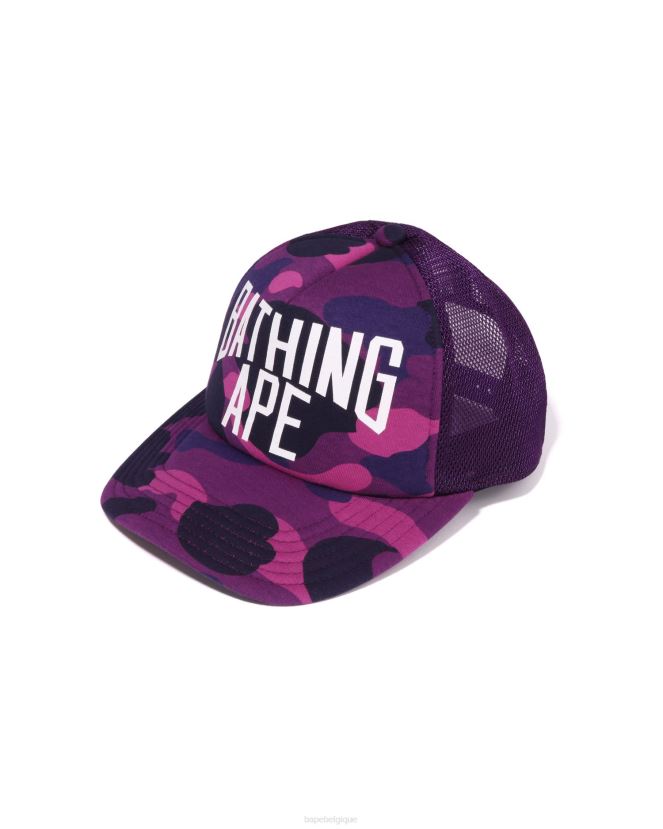 casquette en mesh logo nyc camo couleur A Bathing Ape Hommes ZHX6N4535 violet