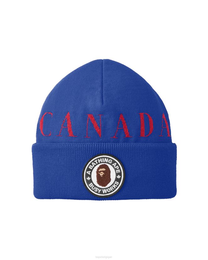 casquette en tricot x canada goose x concepts A Bathing Ape Hommes ZHX6N4618 bleu