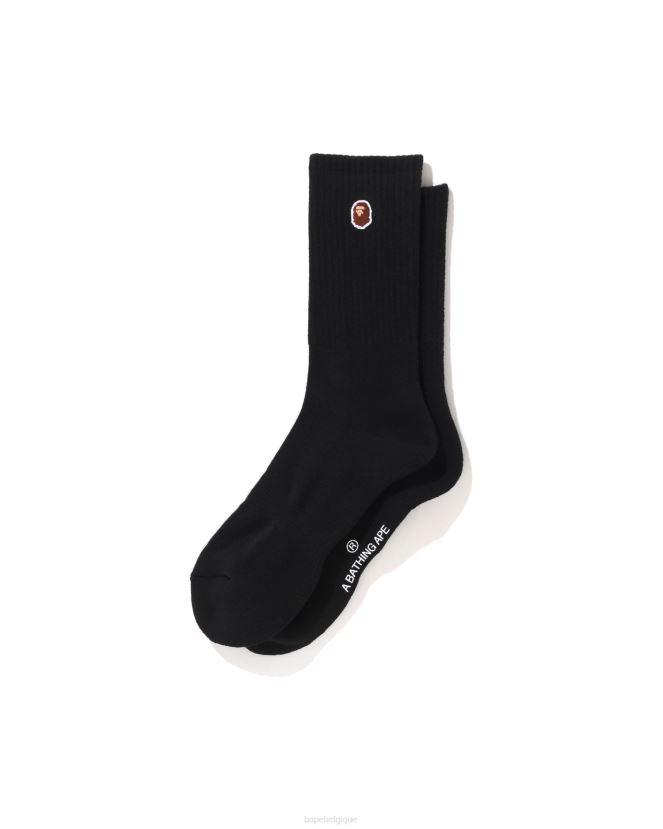 tête un point chaussettes A Bathing Ape Hommes ZHX6N4502 noir