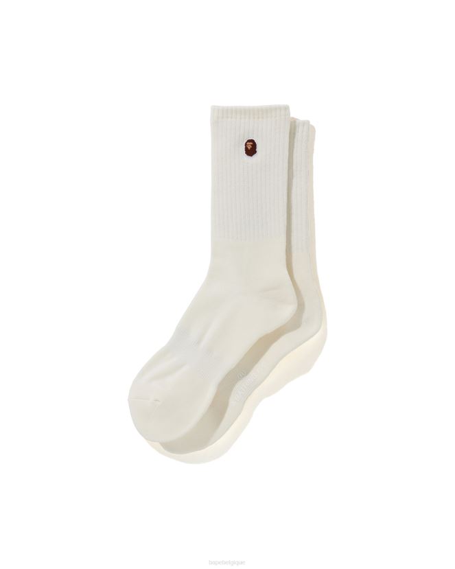 tête un point chaussettes A Bathing Ape Hommes ZHX6N4504 blanc