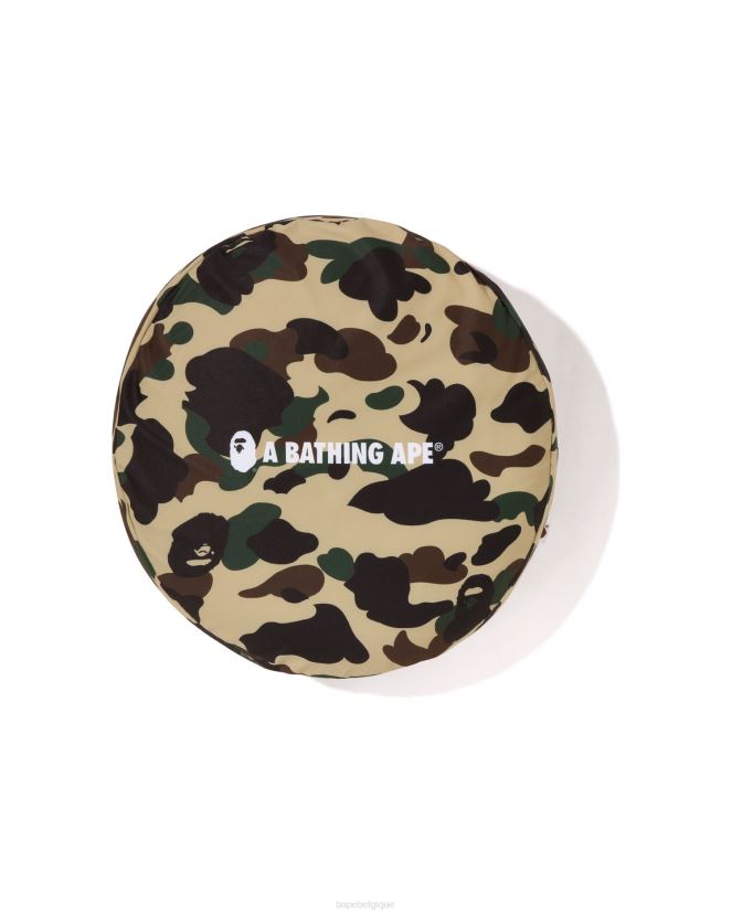 1er coussin de perles duveteuses cercle camo A Bathing Ape Hommes ZHX6N4488 jaune