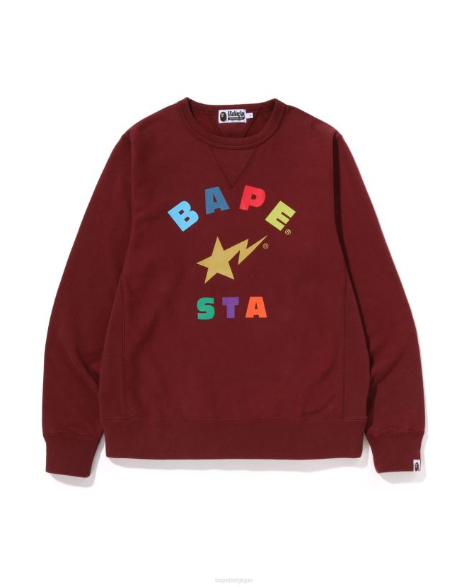 ras du cou A Bathing Ape Hommes ZHX6N4358 rouge brique