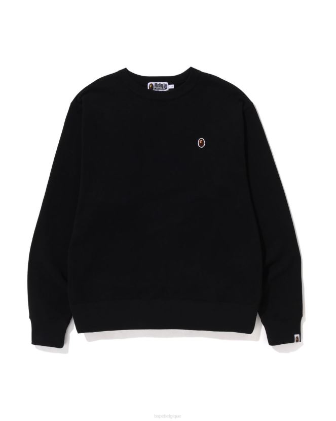 tête un point coupe décontractée col ras du cou A Bathing Ape Hommes ZHX6N4305 noir