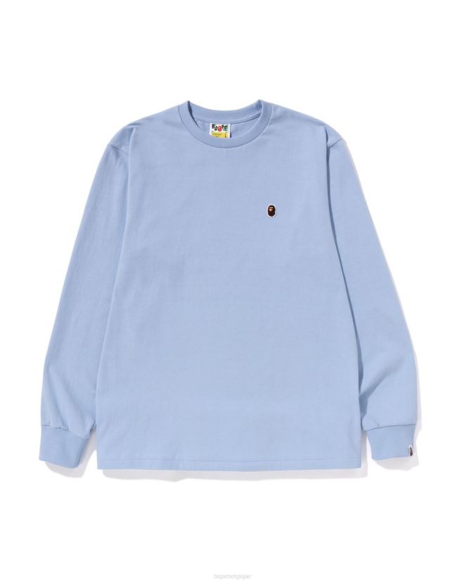 tête un point tee A Bathing Ape Hommes ZHX6N4338 bleu clair