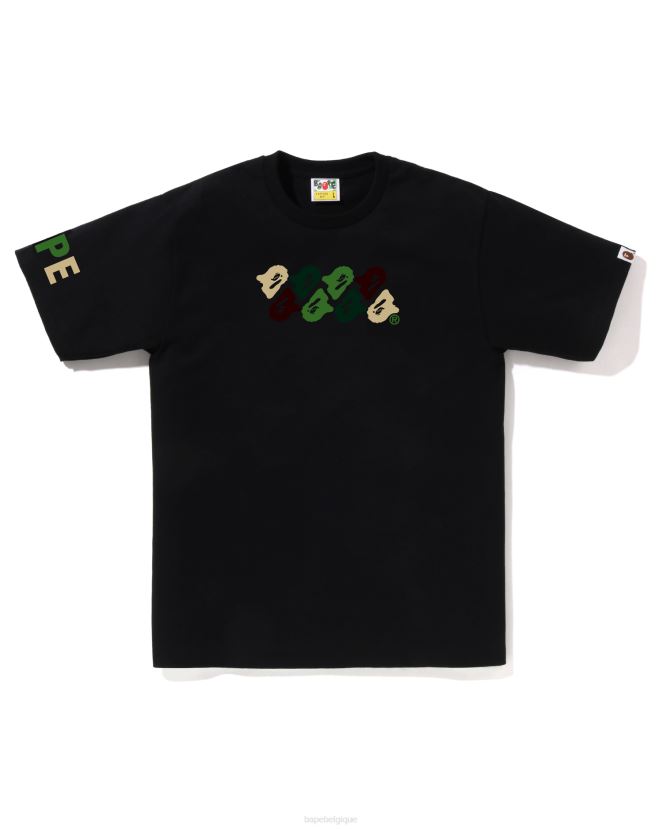 t-shirt camouflage abc A Bathing Ape Hommes ZHX6N475 noir
