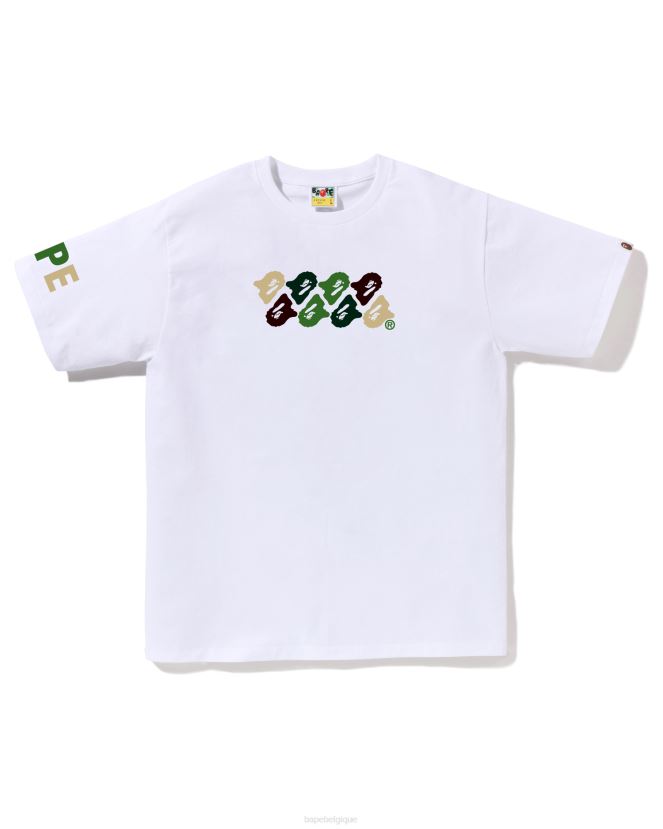t-shirt camouflage abc A Bathing Ape Hommes ZHX6N478 blanc