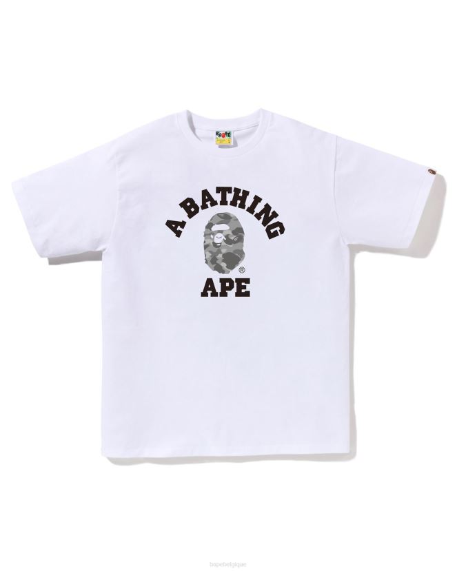 t-shirt camouflage en nid d'abeille A Bathing Ape Hommes ZHX6N482 blanc