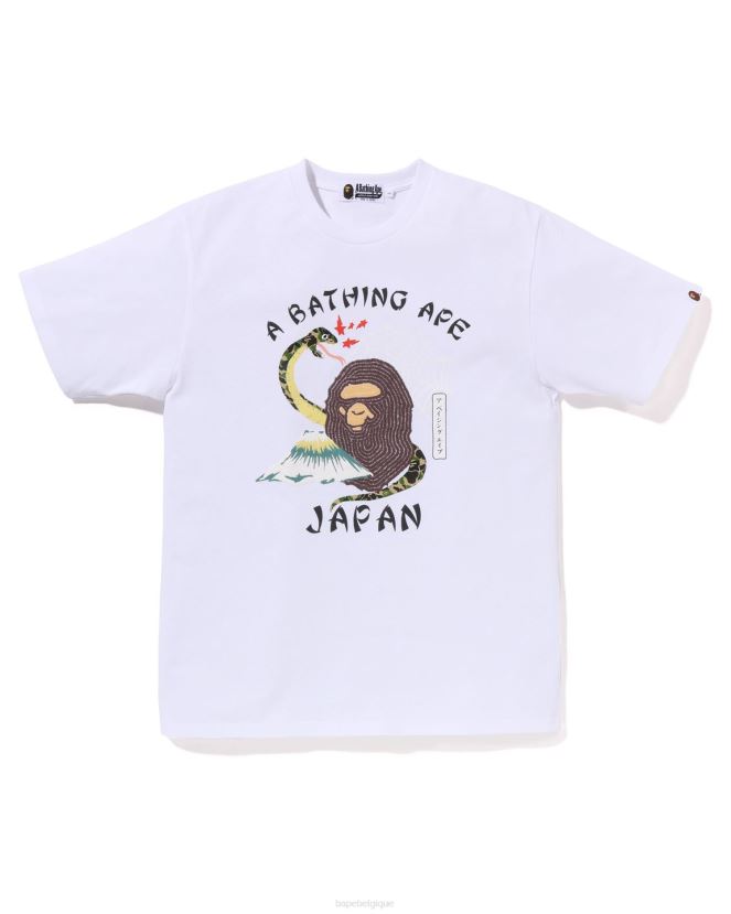 t-shirt culture japonaise A Bathing Ape Hommes ZHX6N4115 blanc