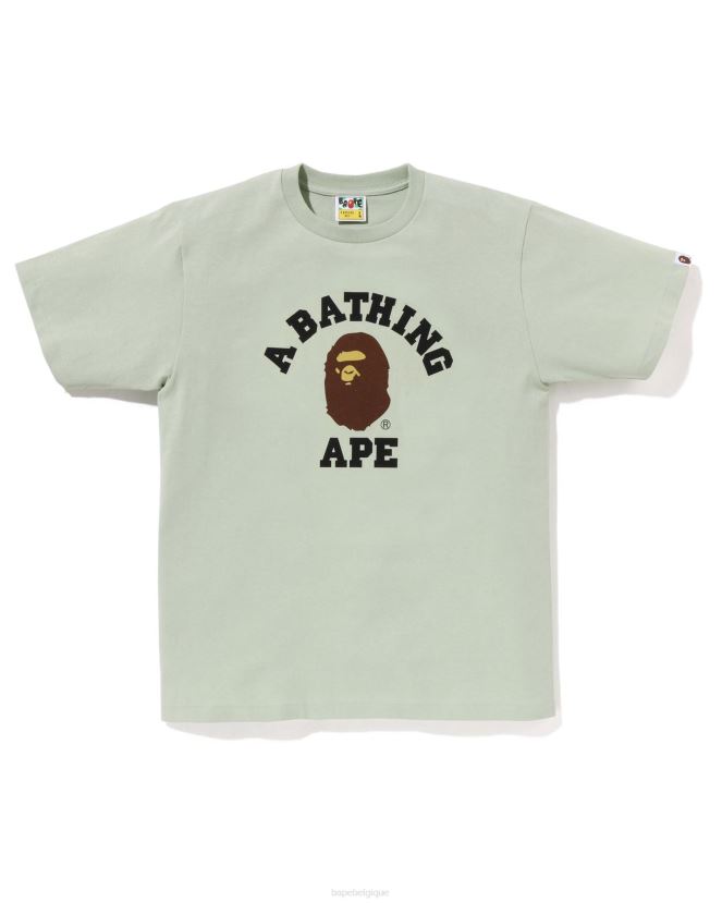 t-shirt d'université de pigment A Bathing Ape Hommes ZHX6N4150 vert clair