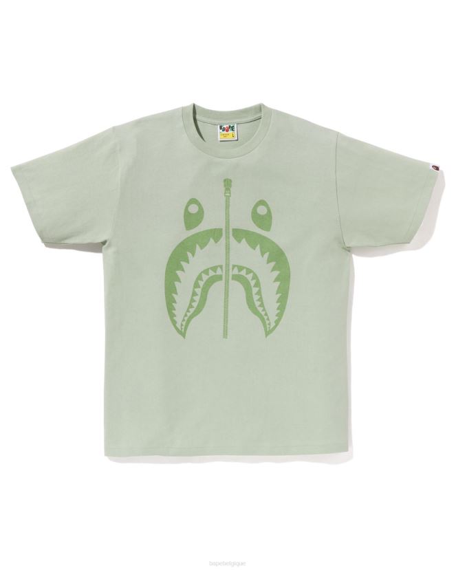 t-shirt requin pigmenté A Bathing Ape Hommes ZHX6N4281 vert clair