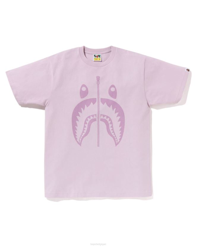 t-shirt requin pigmenté A Bathing Ape Hommes ZHX6N4282 raisin fumé