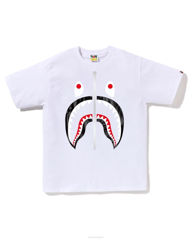 t-shirt requin speed racer A Bathing Ape Hommes ZHX6N4276 blanc