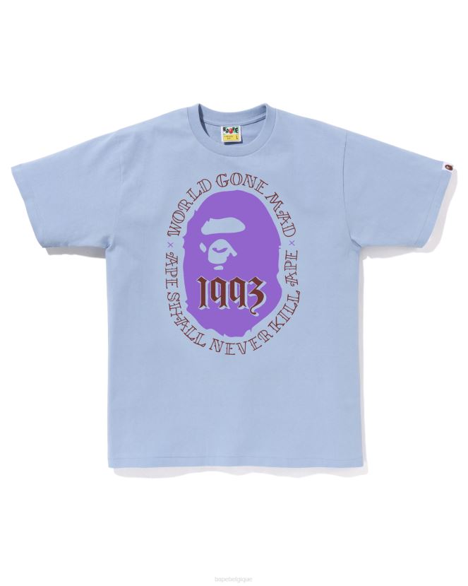 tête 1993 tee A Bathing Ape Hommes ZHX6N452 bleu clair