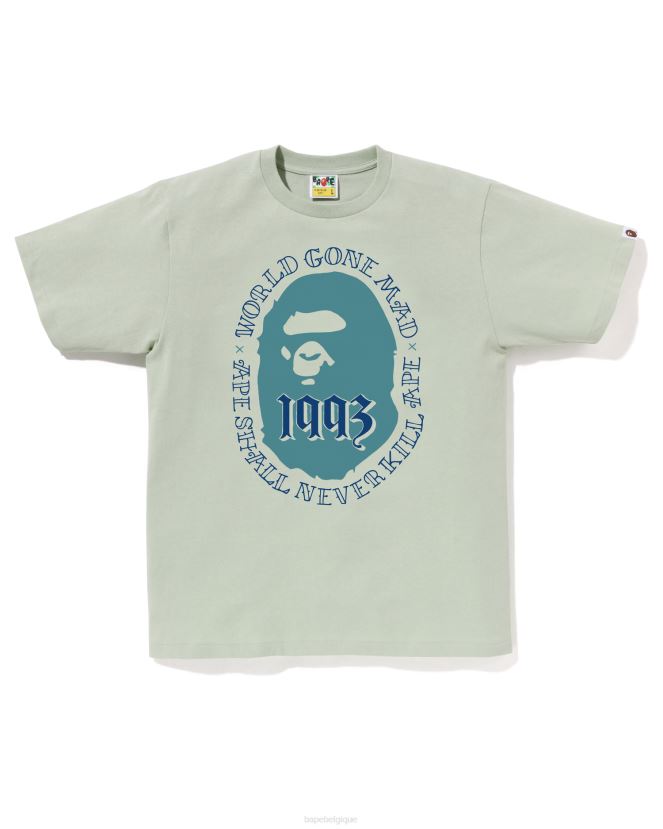 tête 1993 tee A Bathing Ape Hommes ZHX6N453 bleu clair