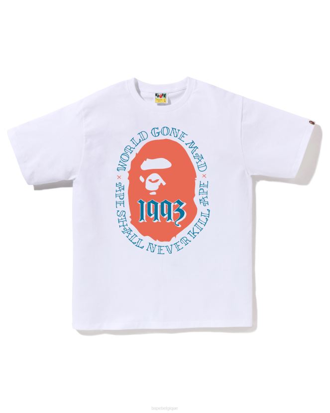 tête 1993 tee A Bathing Ape Hommes ZHX6N455 blanc