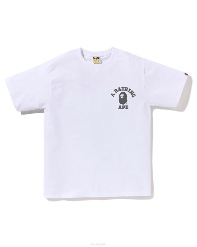 tee-shirt speed racer college ats A Bathing Ape Hommes ZHX6N4258 blanc