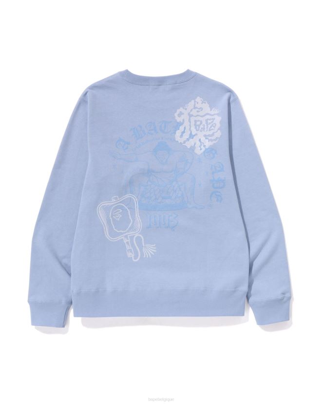japan culture sumo ras du cou A Bathing Ape Hommes ZHX6N4184 bleu