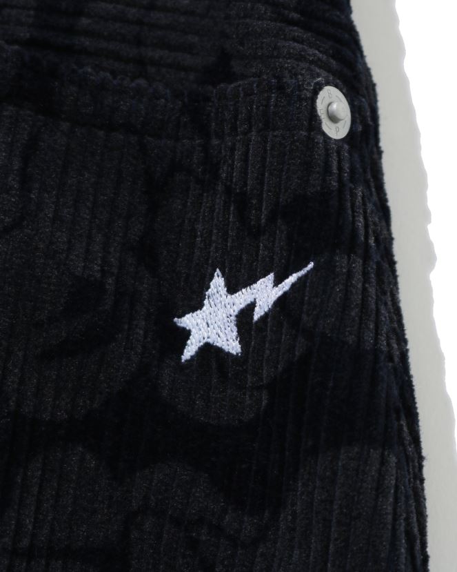 jupe en velours côtelé camo uni A Bathing Ape femmes ZHX6N41026 bleu marine