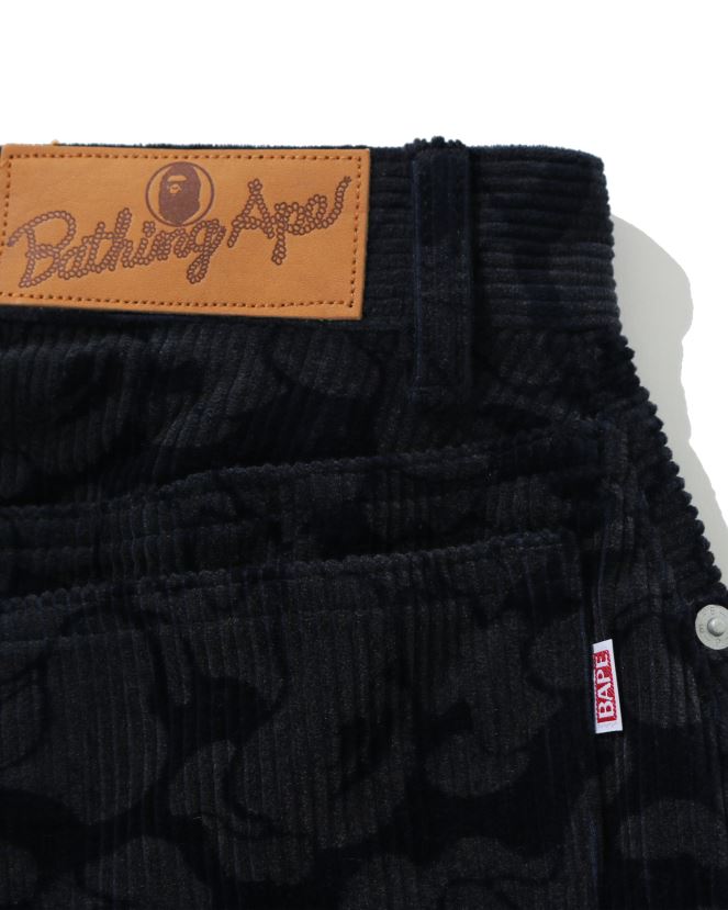jupe en velours côtelé camo uni A Bathing Ape femmes ZHX6N41026 bleu marine