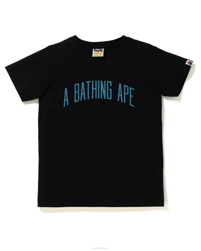 lettre tee A Bathing Ape femmes ZHX6N4889 noir