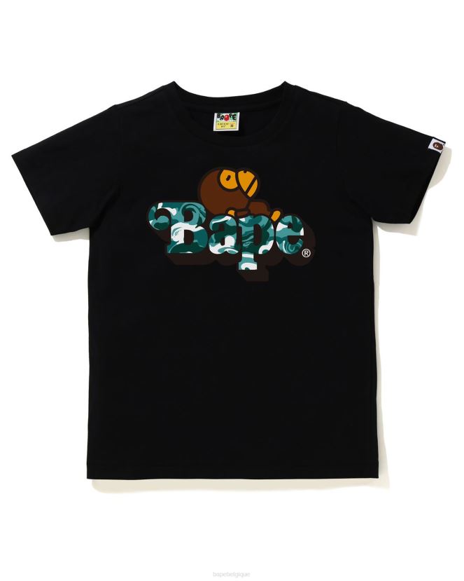marbré camo milo sur tee A Bathing Ape enfants ZHX6N41710 noir