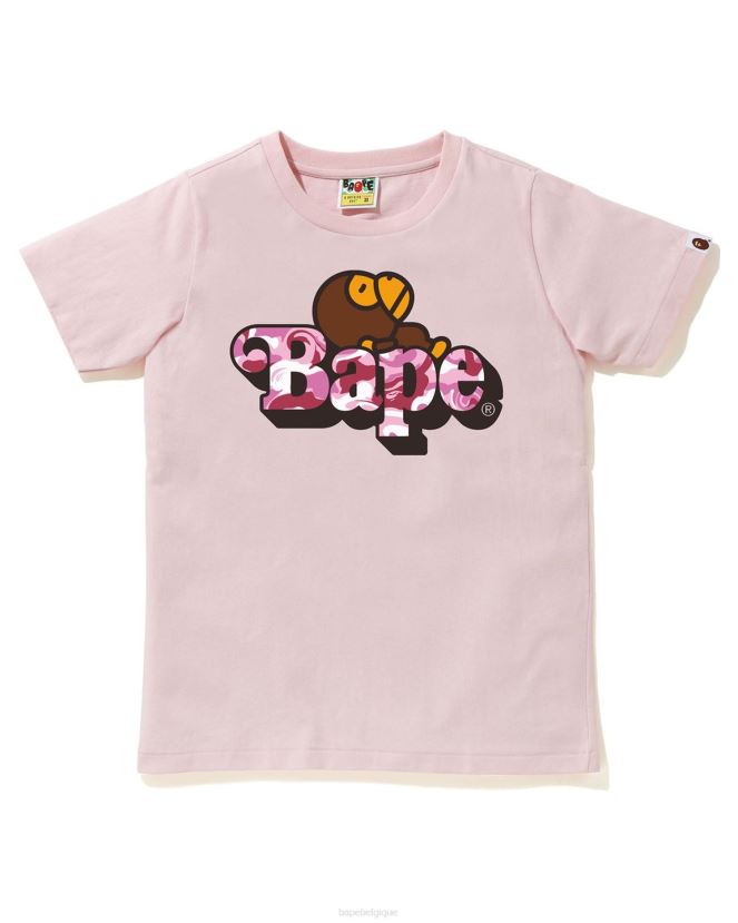 marbré camo milo sur tee A Bathing Ape enfants ZHX6N41711 rose pâle