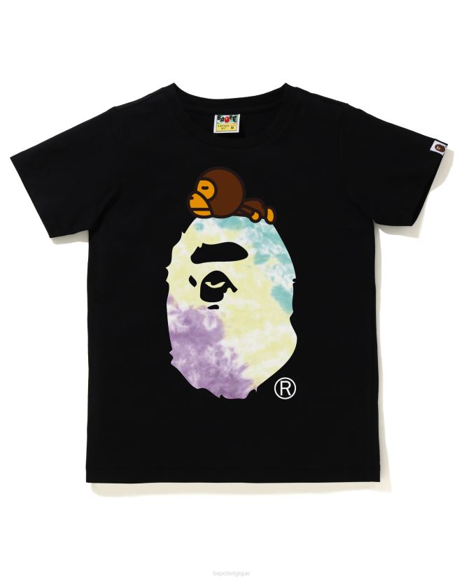 milo tie-dye sur grand tee A Bathing Ape femmes ZHX6N4993 noir
