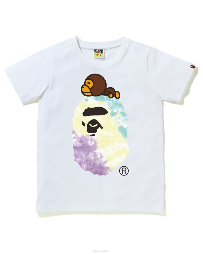 milo tie-dye sur grand tee A Bathing Ape femmes ZHX6N4994 blanc
