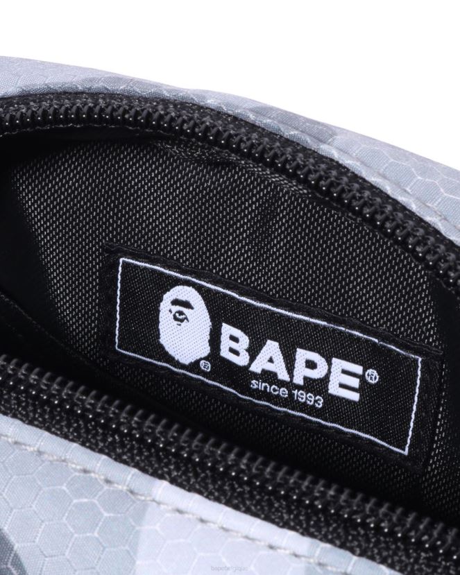 mini sac porté épaule camouflage nid d\abeille A Bathing Ape Hommes ZHX6N4410 gris