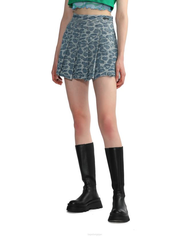 minijupe plissée à motif A Bathing Ape femmes ZHX6N4824 jean