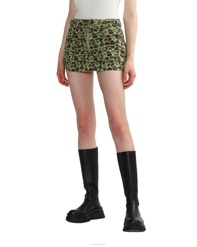 minijupe à motif A Bathing Ape femmes ZHX6N4828 beige