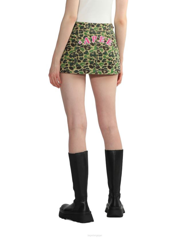 minijupe à motif A Bathing Ape femmes ZHX6N4828 beige