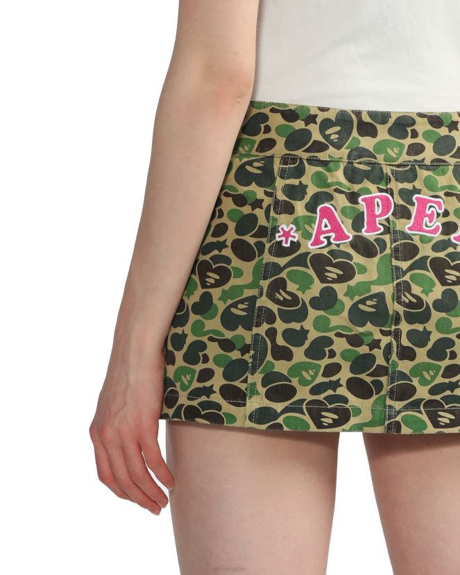 minijupe à motif A Bathing Ape femmes ZHX6N4828 beige