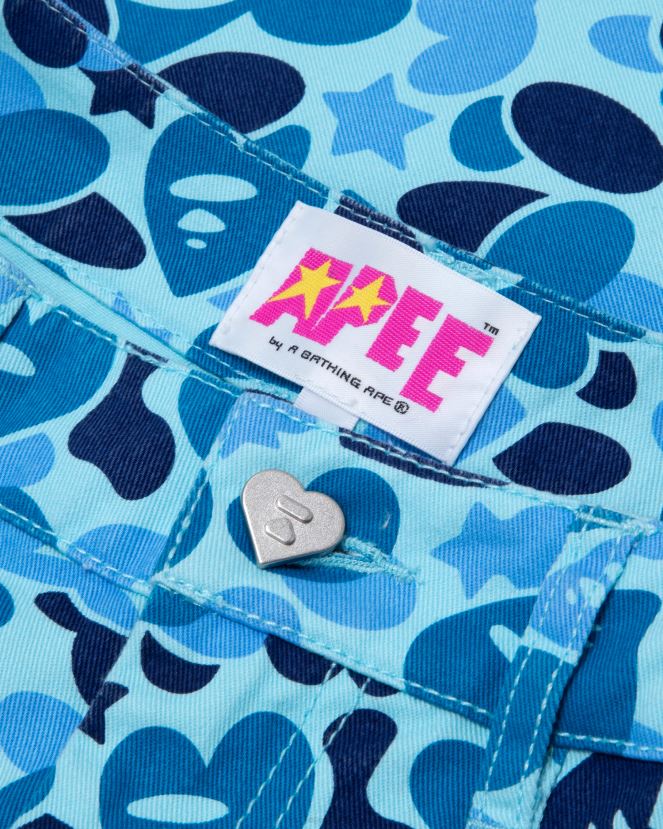 pantalon cargo imprimé A Bathing Ape femmes ZHX6N4949 bleu clair