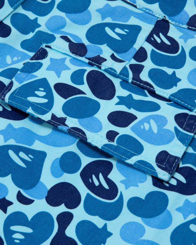 pantalon cargo imprimé A Bathing Ape femmes ZHX6N4949 bleu clair