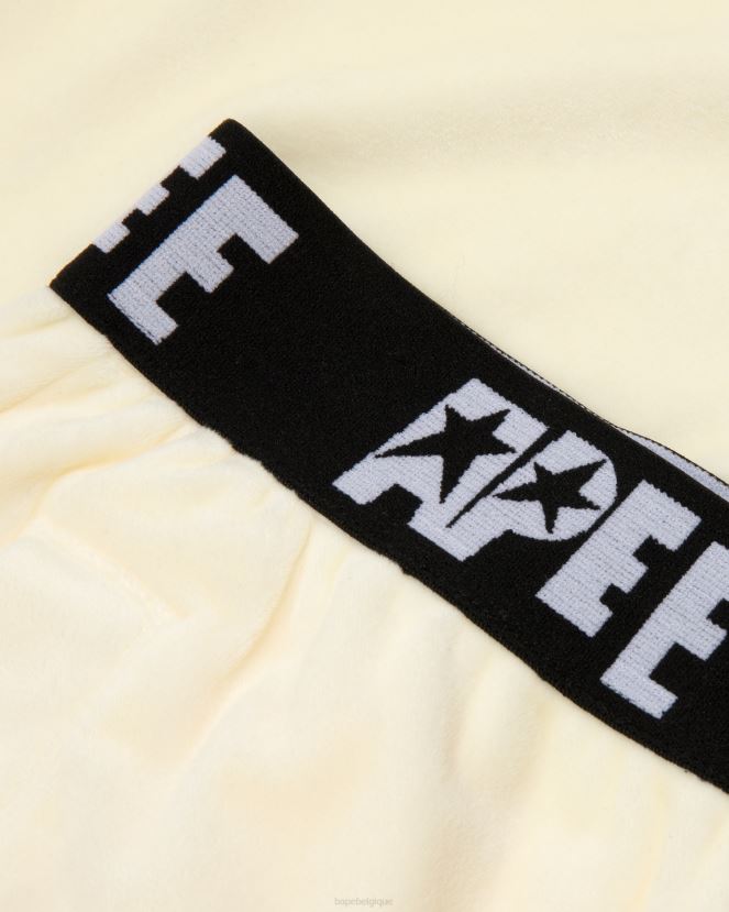 pantalon de jogging en velours A Bathing Ape femmes ZHX6N41041 blanc