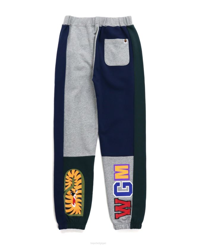 pantalon de survêtement de requin fou A Bathing Ape femmes ZHX6N41048 gris